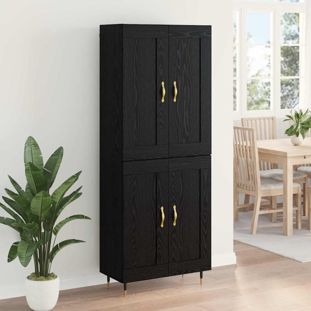 vidaXL Highboard Μαύρη Οξυά 69,5 x 34 x 90 εκ. Επεξεργασμένο ξύλο