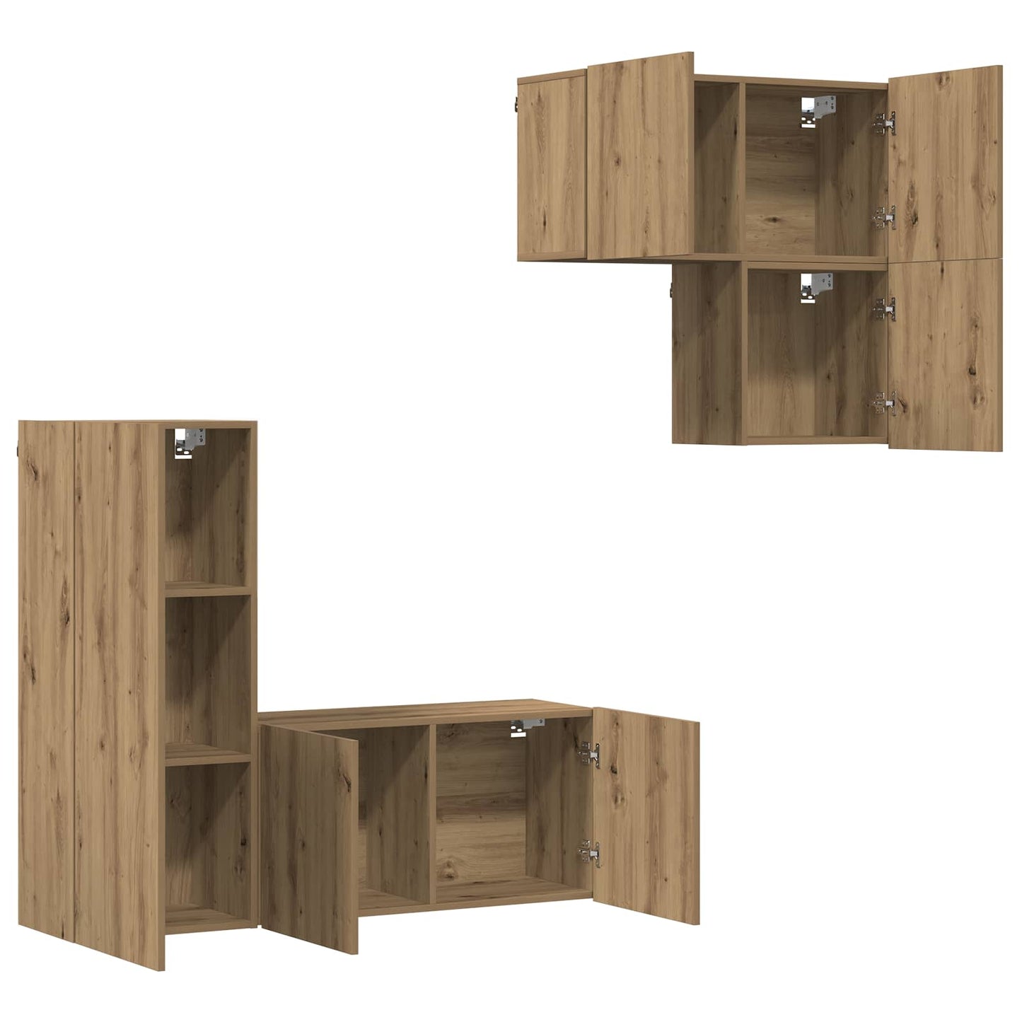 vidaXL Ντουλάπι TV Επιτοίχιο 4 pcs Artisan Oak Επεξεργασμένο ξύλο