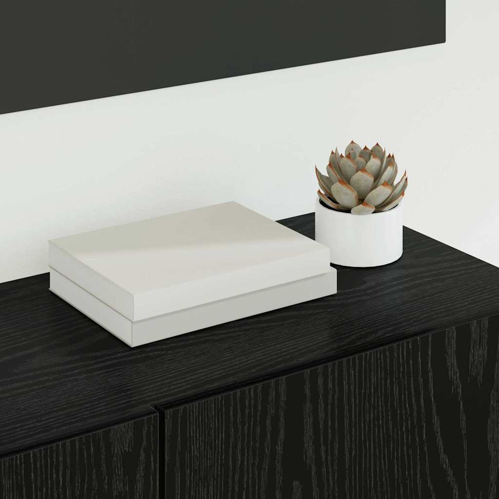 vidaXL Ντουλάπι TV Επιτοίχιο 4 pcs Μαύρη Οξυά Επεξεργασμένο ξύλο