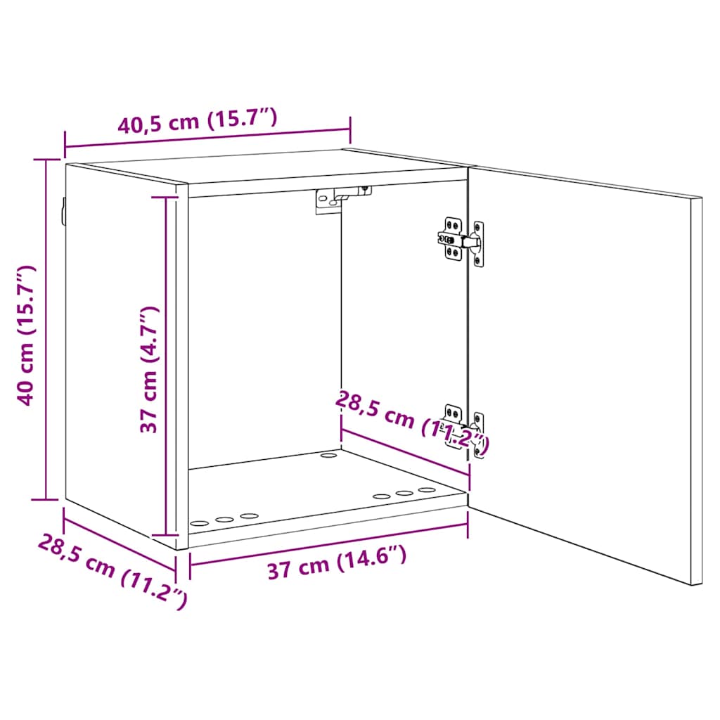 vidaXL Ντουλάπι TV Επιτοίχιο 4 pcs Μαύρη Οξυά Επεξεργασμένο ξύλο