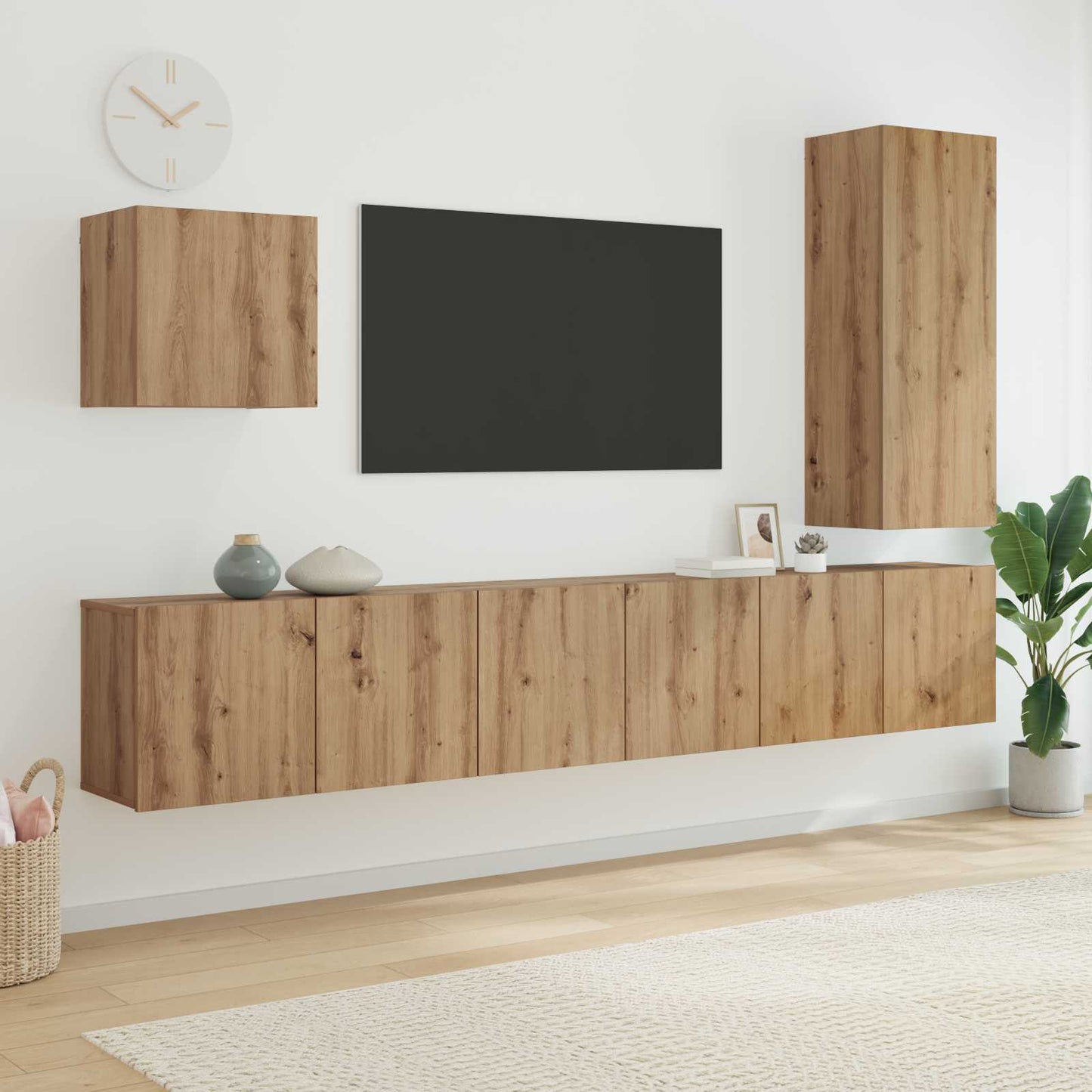vidaXL Μονάδα Τοίχου Τηλεόρασης 5 pcs Artisan Oak Επεξεργασμένο ξύλο