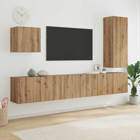 vidaXL Μονάδα Τοίχου Τηλεόρασης 5 pcs Artisan Oak Επεξεργασμένο ξύλο