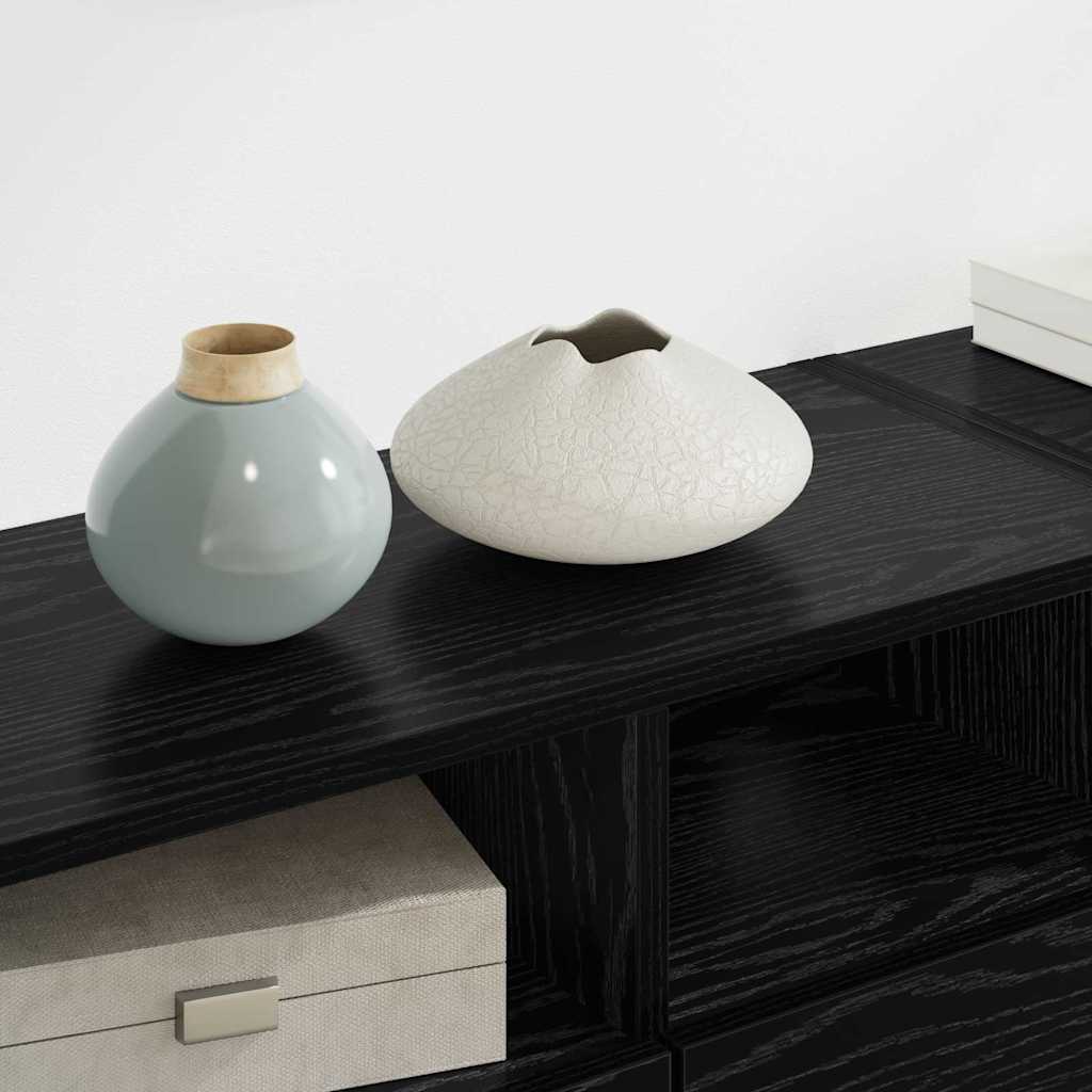 vidaXL Μονάδες Τοίχου Τηλεόρασης 4 pcs Μαύρη Οξυά Επεξεργασμένο ξύλο