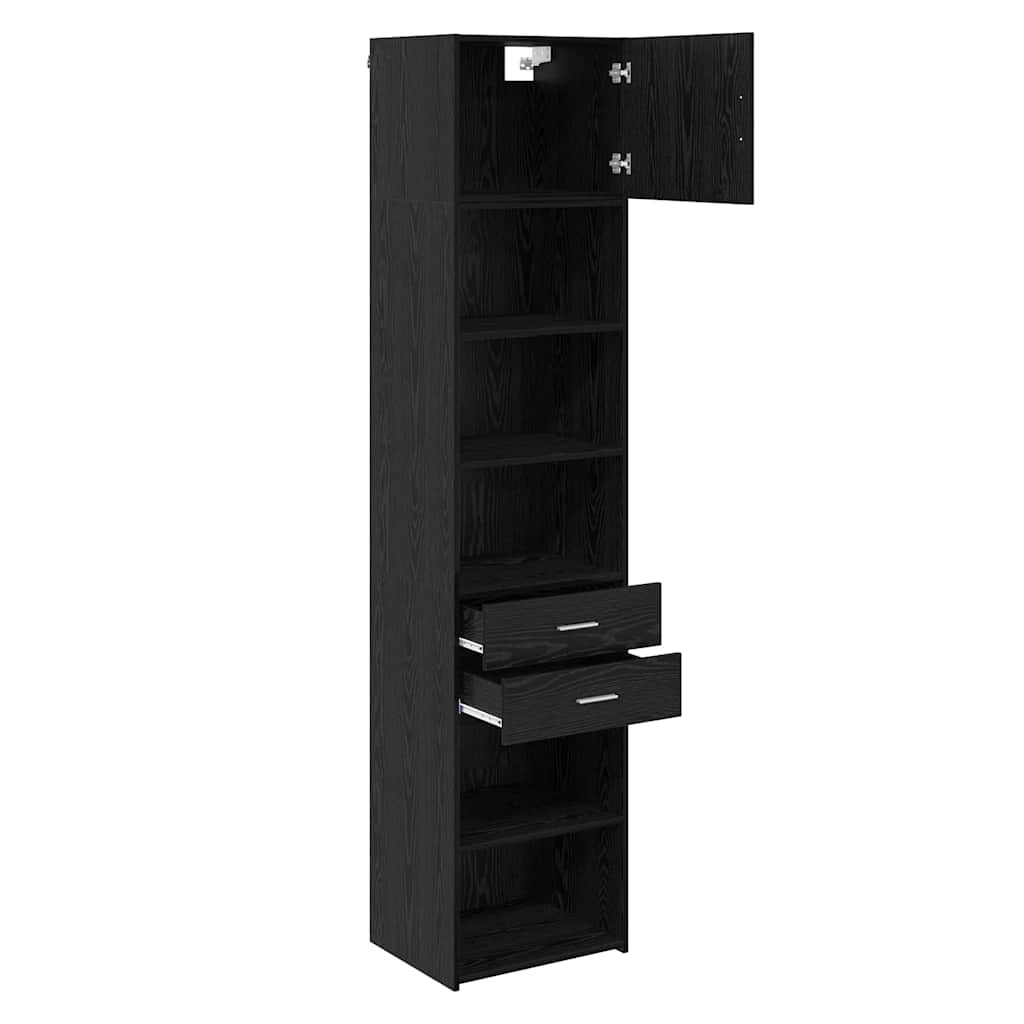 vidaXL Highboard Μαύρη Οξυά 50 x 42,5 x 225 εκ Επεξεργασμένο ξύλο