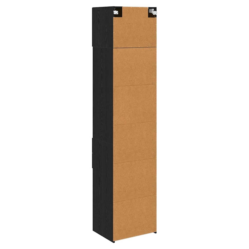 vidaXL Highboard Μαύρη Οξυά 50 x 42,5 x 225 εκ Επεξεργασμένο ξύλο