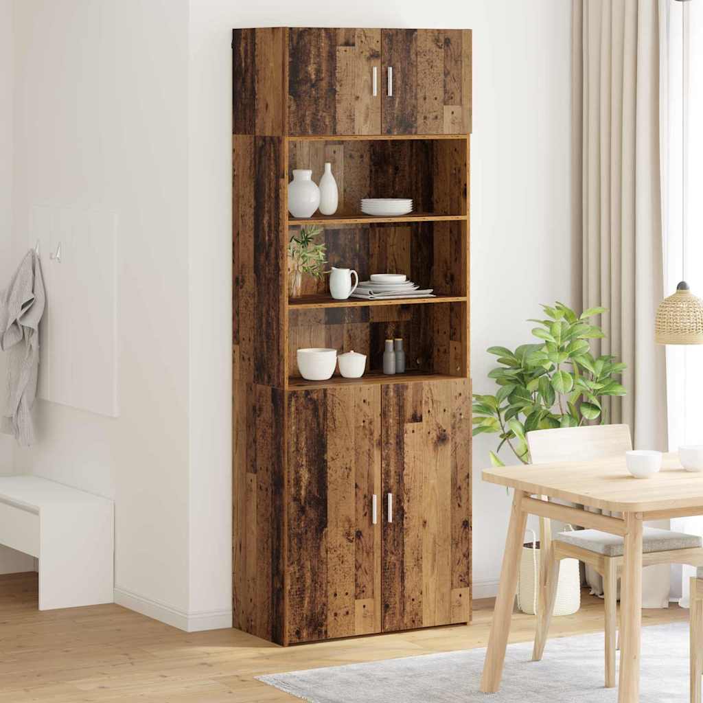 vidaXL Ντουλάπι αποθήκευσης Παλιό Ξύλο 80 x 42,5 x 225 εκ