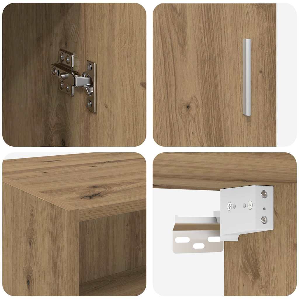 vidaXL Ντουλάπι αποθήκευσης Επιτοίχιο Artisan Oak 80 x 42,5 x 225 εκ