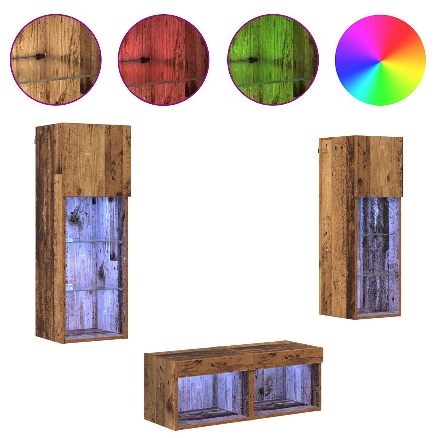 vidaXL Βάσεις τηλεόρασης 4 pcs Artisan Oak Επεξεργασμένο ξύλο