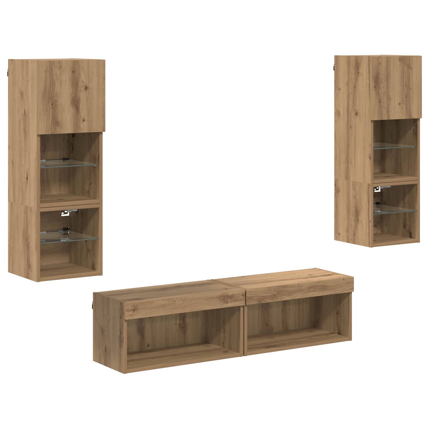 vidaXL Μονάδα Τοίχου Τηλεόρασης 6 pcs Artisan Oak Επεξεργασμένο ξύλο