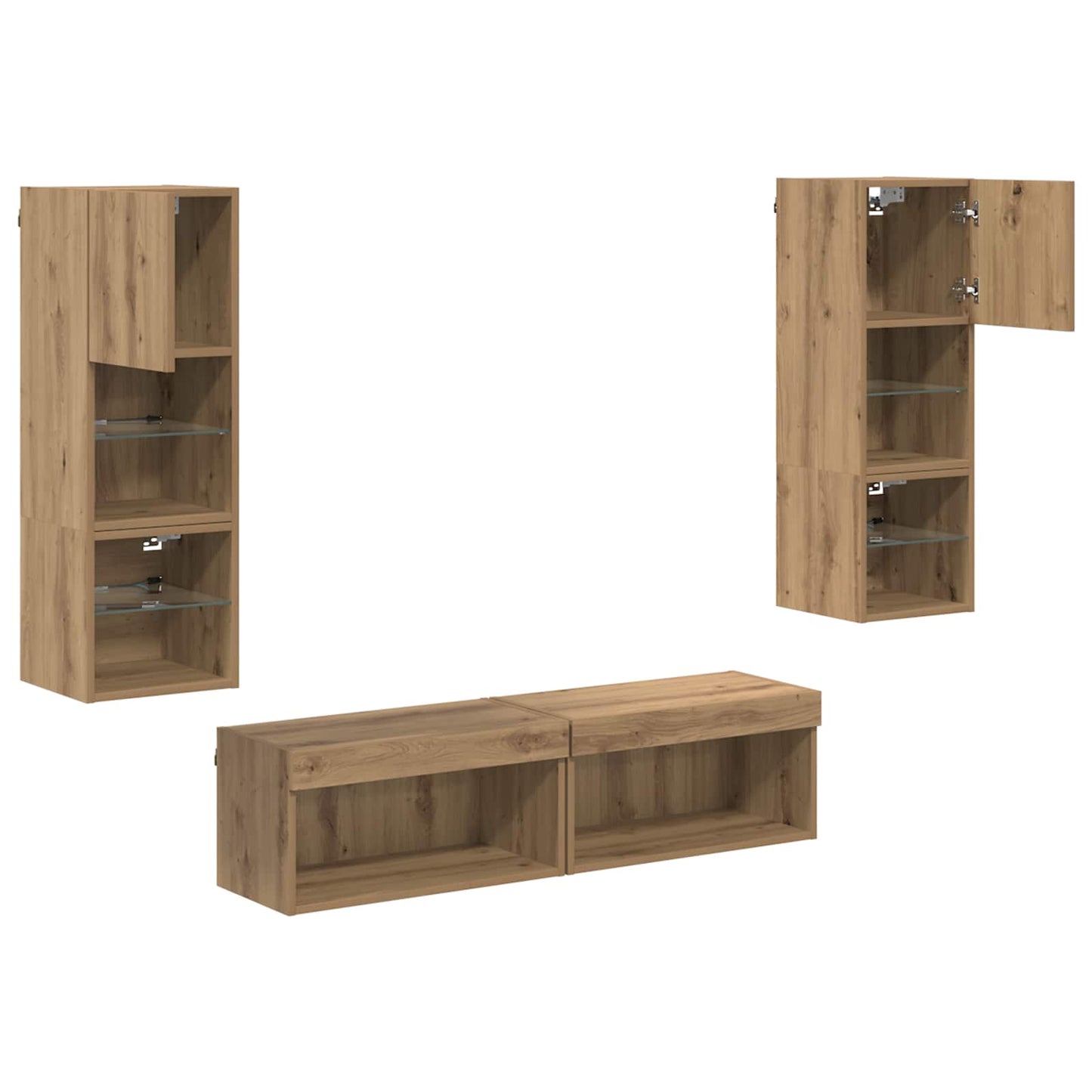 vidaXL Μονάδα Τοίχου Τηλεόρασης 6 pcs Artisan Oak Επεξεργασμένο ξύλο