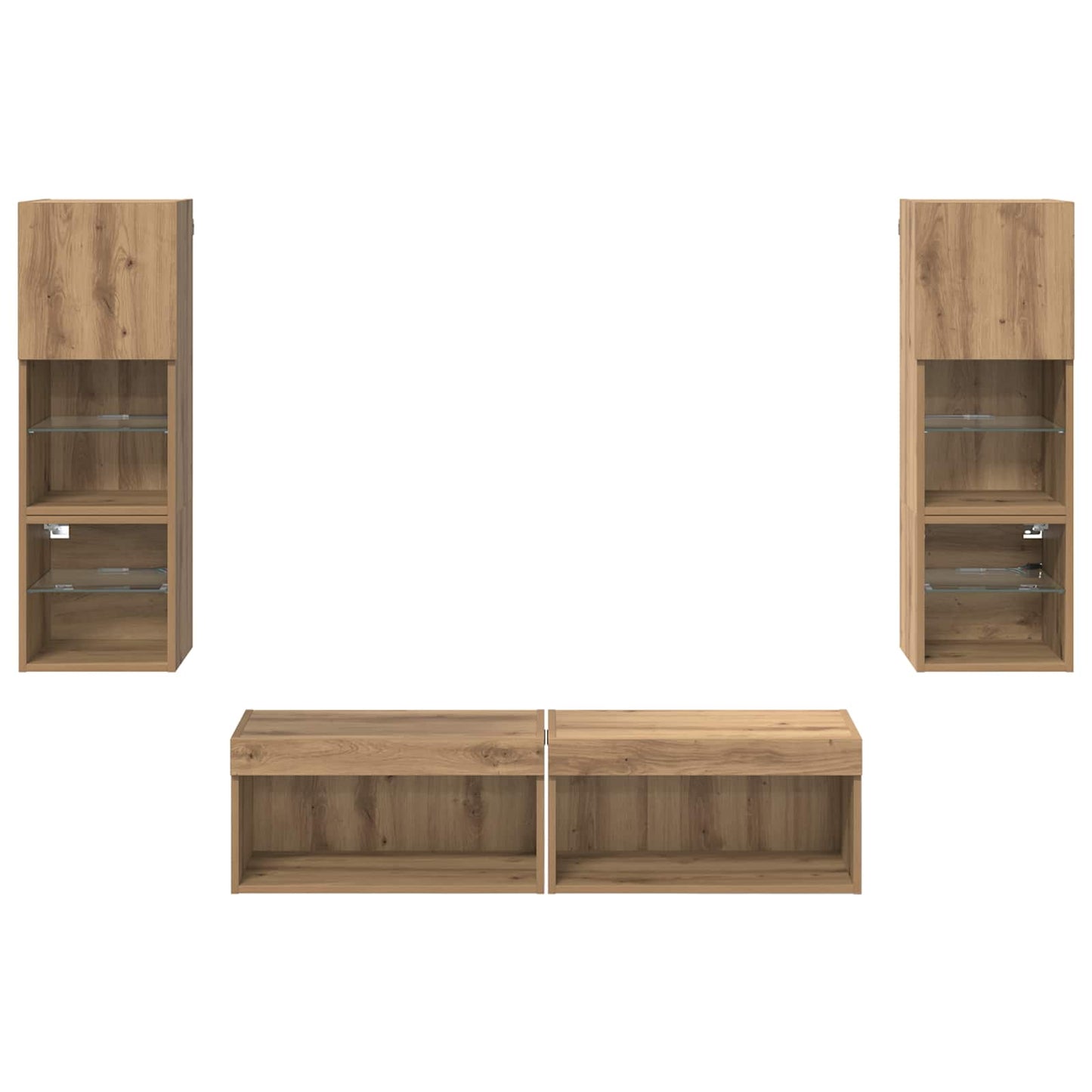 vidaXL Μονάδα Τοίχου Τηλεόρασης 6 pcs Artisan Oak Επεξεργασμένο ξύλο