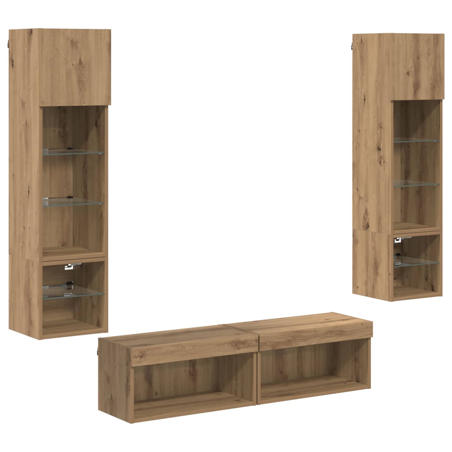vidaXL Μονάδα Τοίχου Τηλεόρασης 6 pcs Artisan Oak Επεξεργασμένο ξύλο
