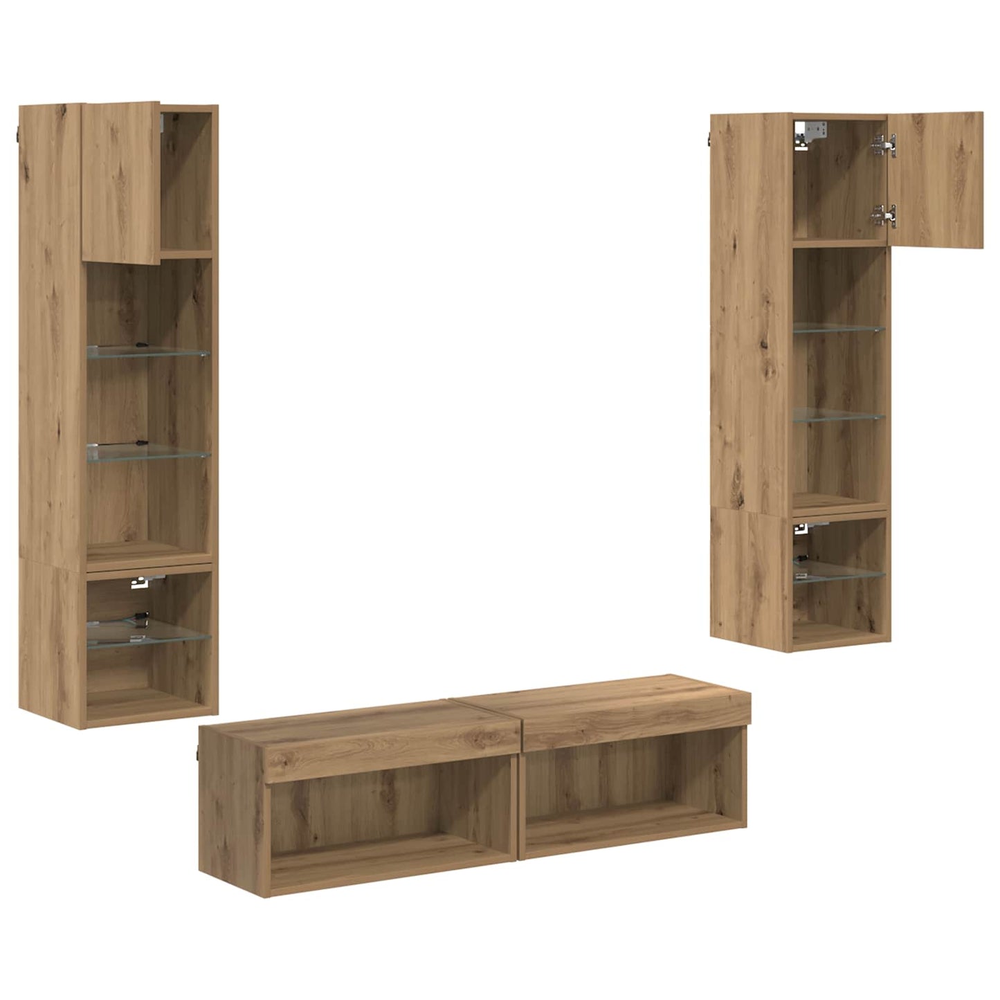 vidaXL Μονάδα Τοίχου Τηλεόρασης 6 pcs Artisan Oak Επεξεργασμένο ξύλο