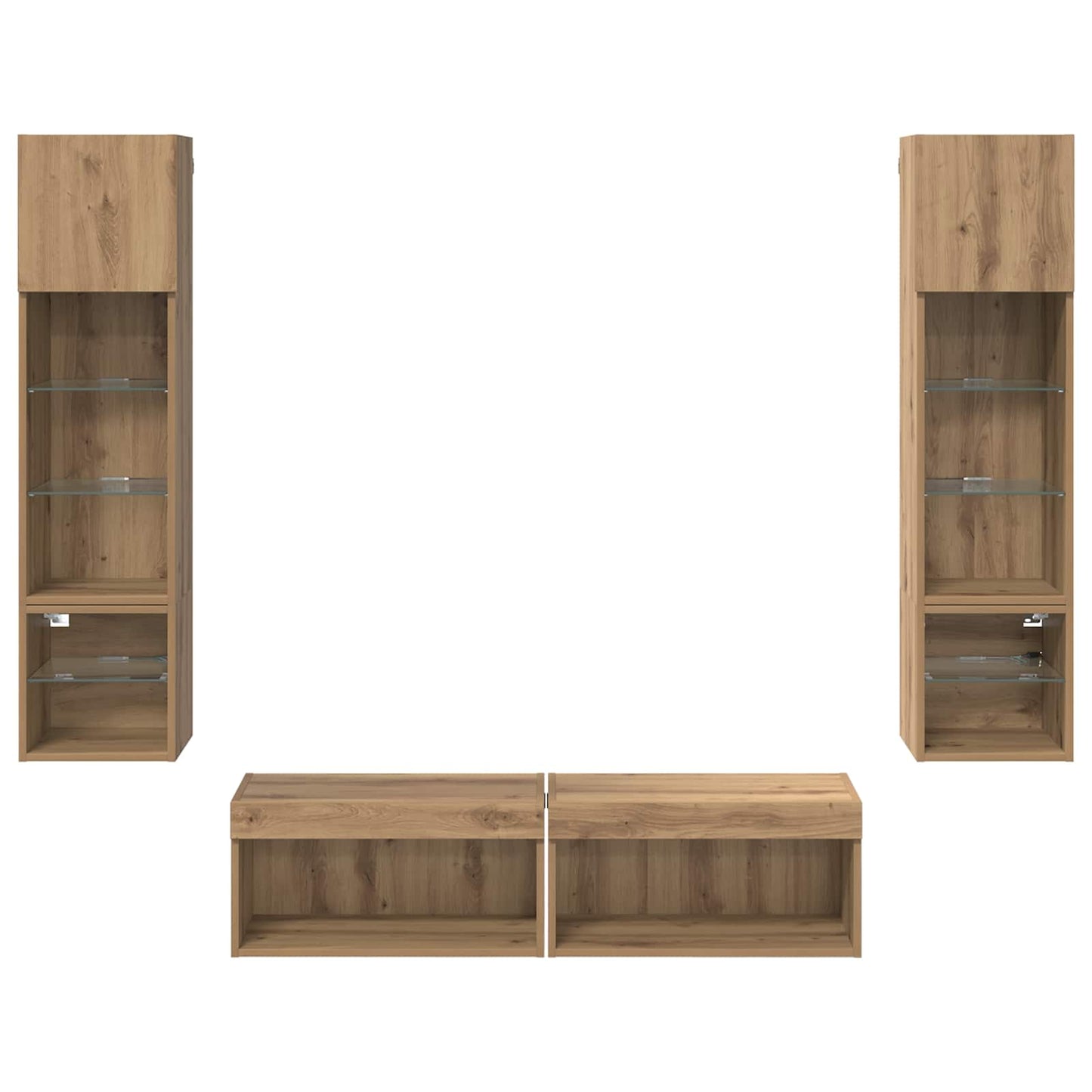 vidaXL Μονάδα Τοίχου Τηλεόρασης 6 pcs Artisan Oak Επεξεργασμένο ξύλο
