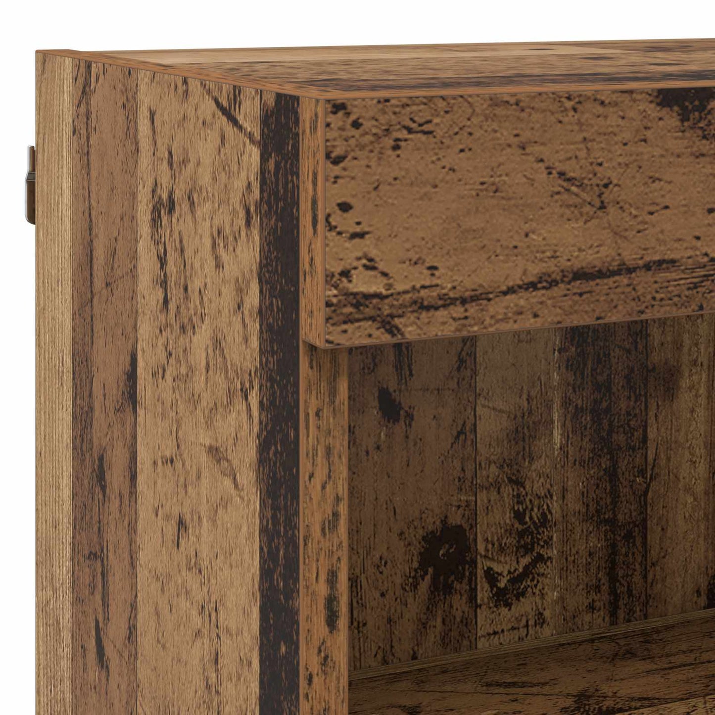 vidaXL Ντουλάπι TV με φώτα λωρίδας LED 8 pcs Παλιό Ξύλο Γυαλί