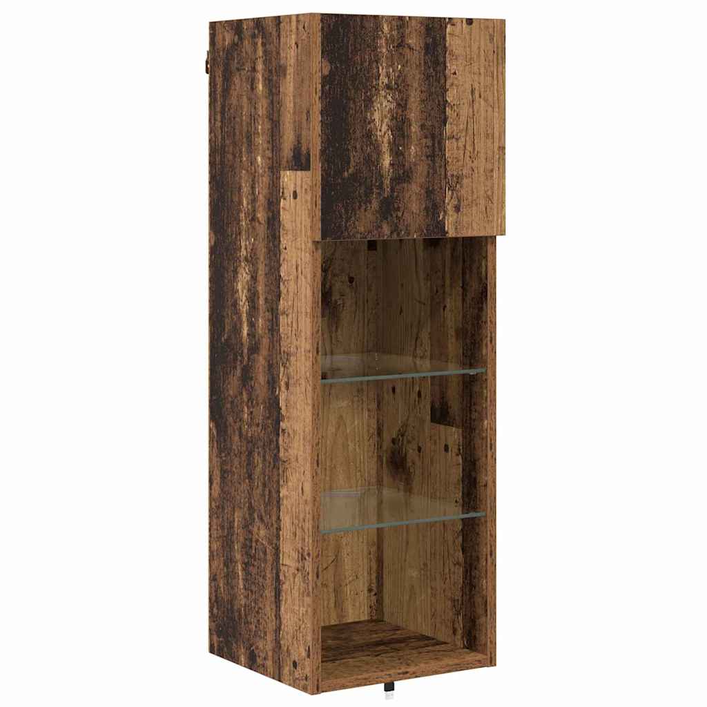 vidaXL Μονάδες Τοίχου Τηλεόρασης 4 pcs Παλιό ξύλο Επεξεργασμένο ξύλο