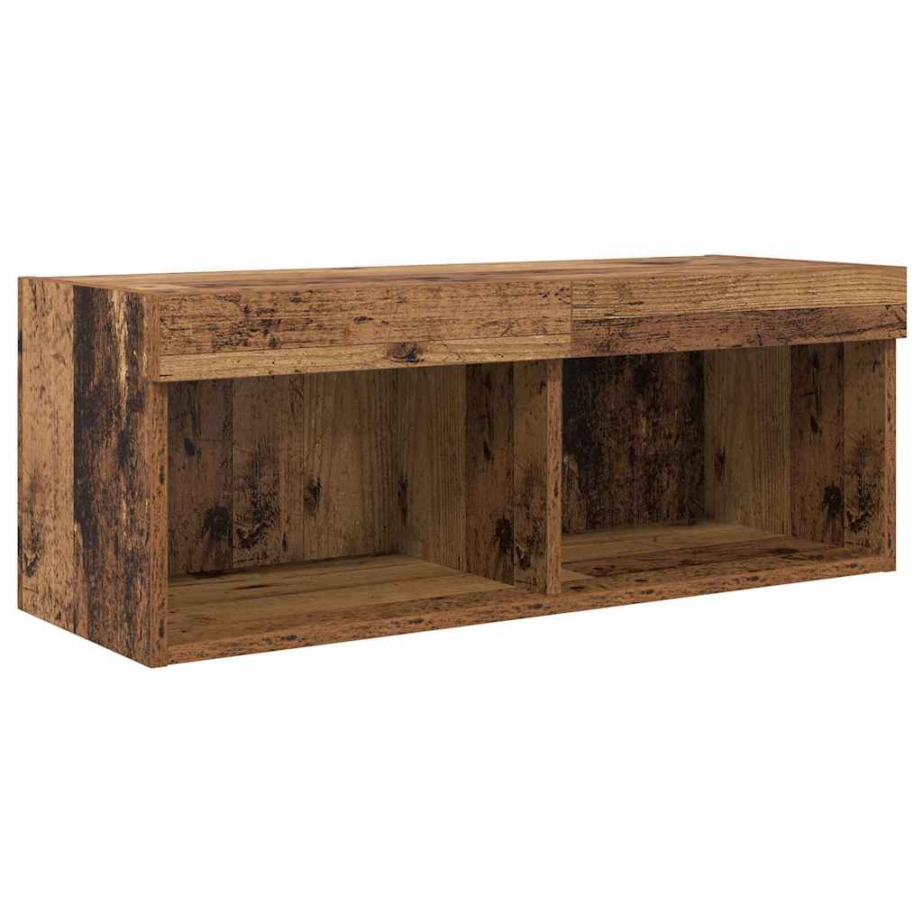 vidaXL Μονάδες Τοίχου Τηλεόρασης Παλιό Ξύλο Επεξεργασμένο ξύλο