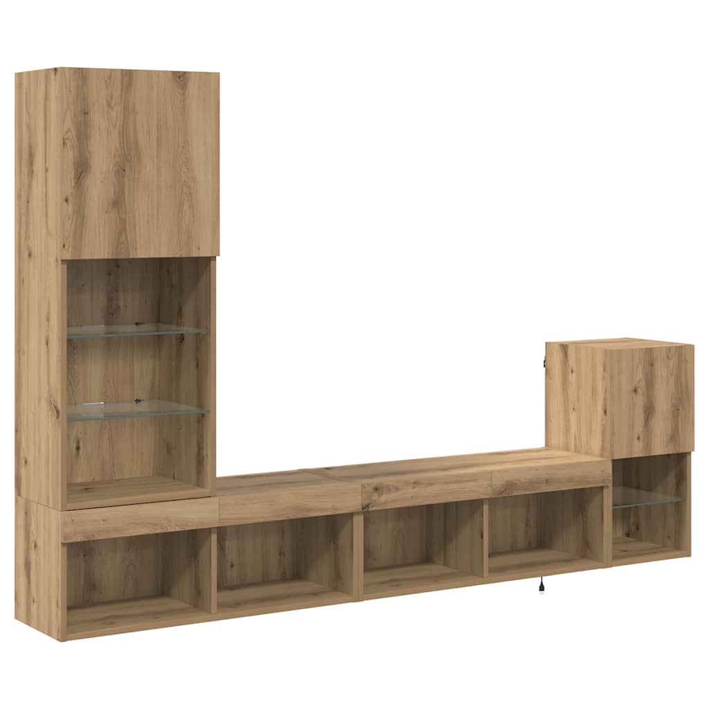 vidaXL Μονάδες Τοίχου Τηλεόρασης Artisan Oak Επεξεργασμένο ξύλο