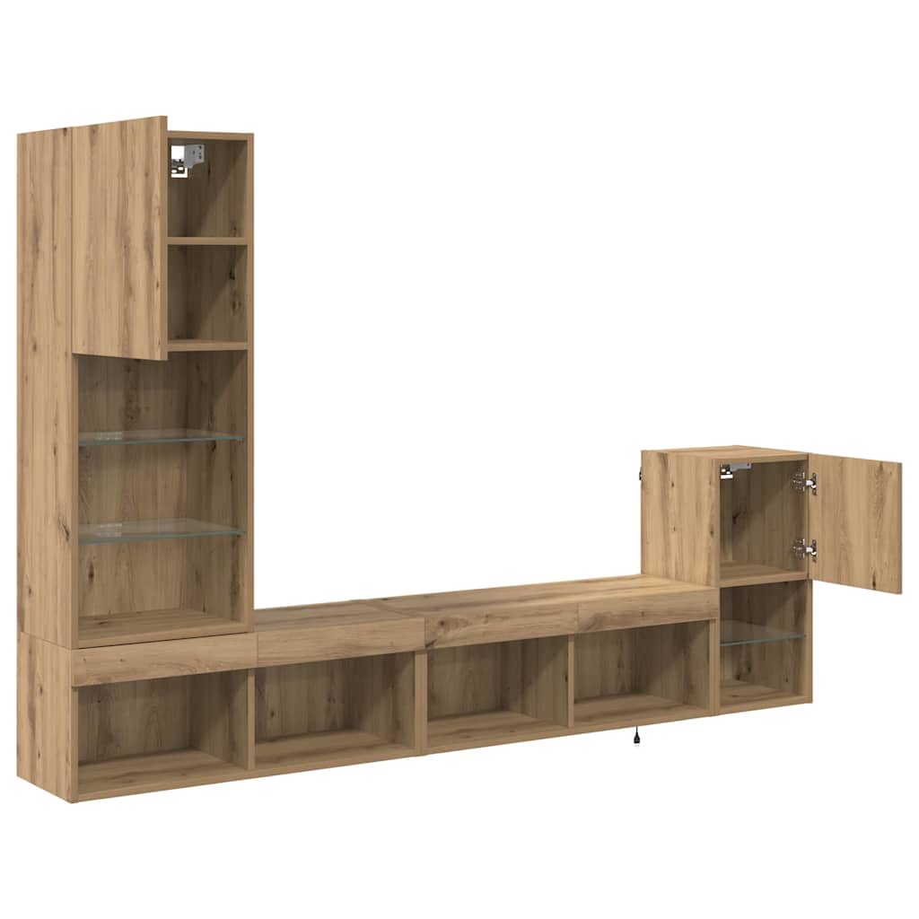 vidaXL Μονάδες Τοίχου Τηλεόρασης Artisan Oak Επεξεργασμένο ξύλο