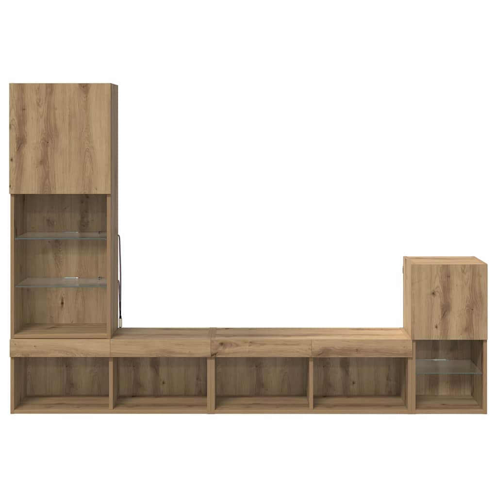 vidaXL Μονάδες Τοίχου Τηλεόρασης Artisan Oak Επεξεργασμένο ξύλο