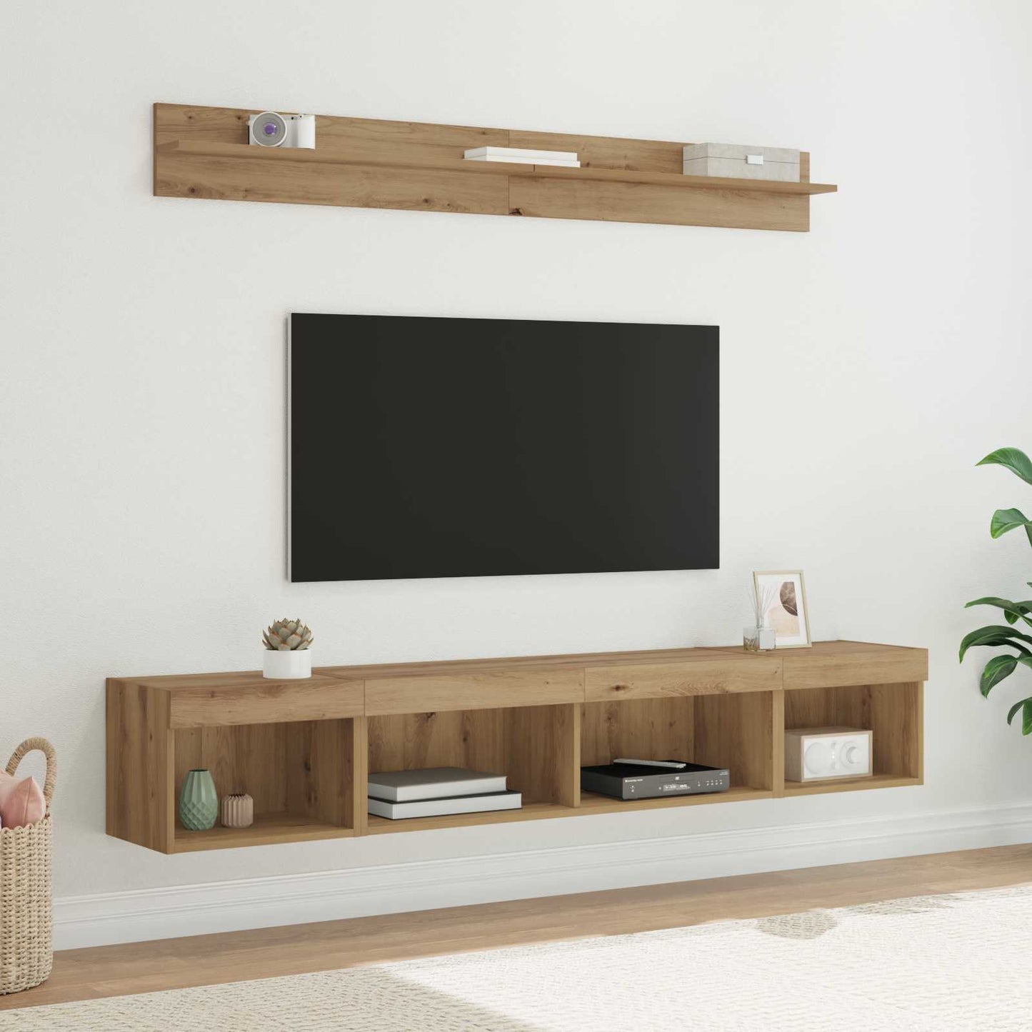 vidaXL Σετ τοίχου για τηλεόραση 5 τμχ. Artisan Oak Επεξεργασμένο Ξύλο