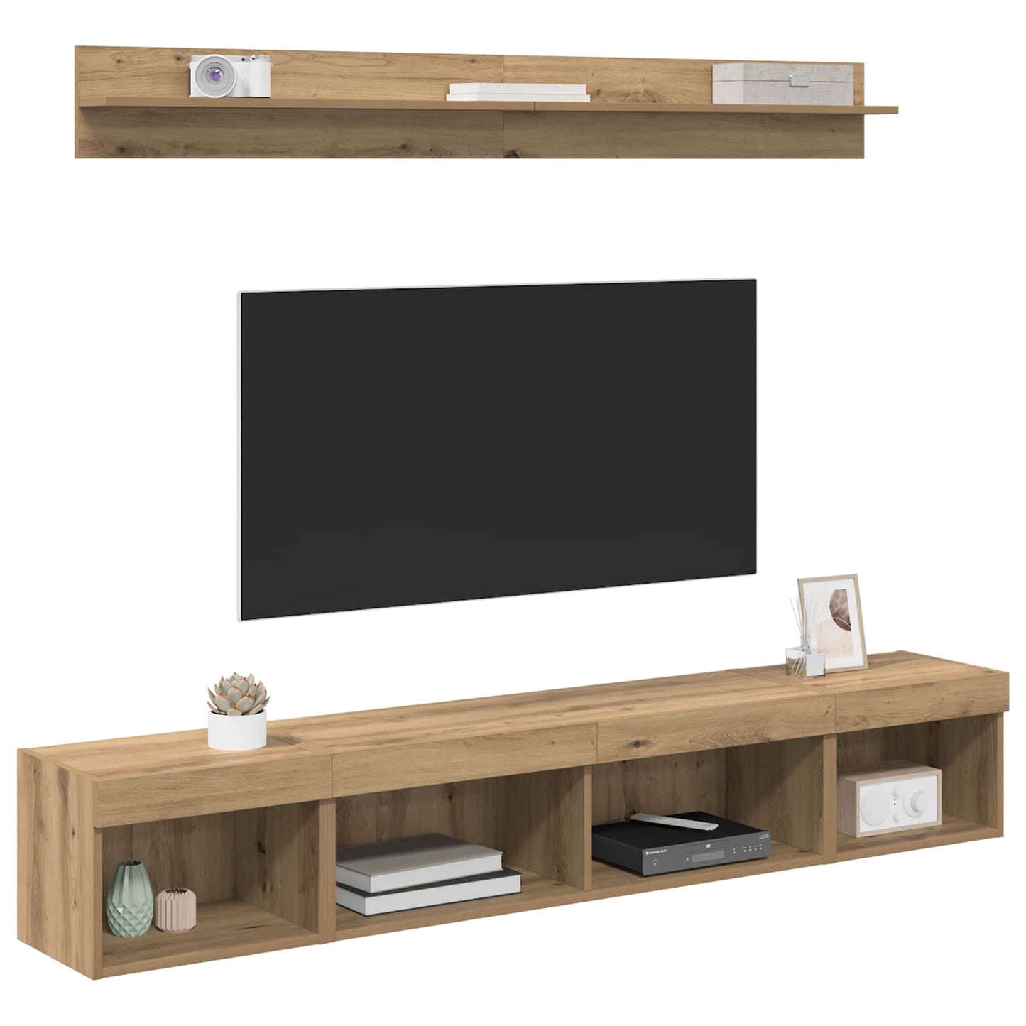 vidaXL Σετ τοίχου για τηλεόραση 5 τμχ. Artisan Oak Επεξεργασμένο Ξύλο