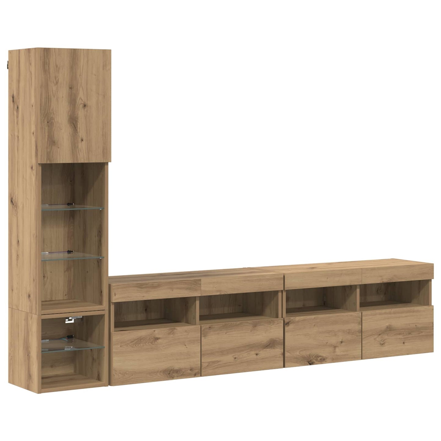 vidaXL Μονάδα Τοίχου Τηλεόρασης 4 τμχ. Artisan Oak Επεξεργασμένο Ξύλο