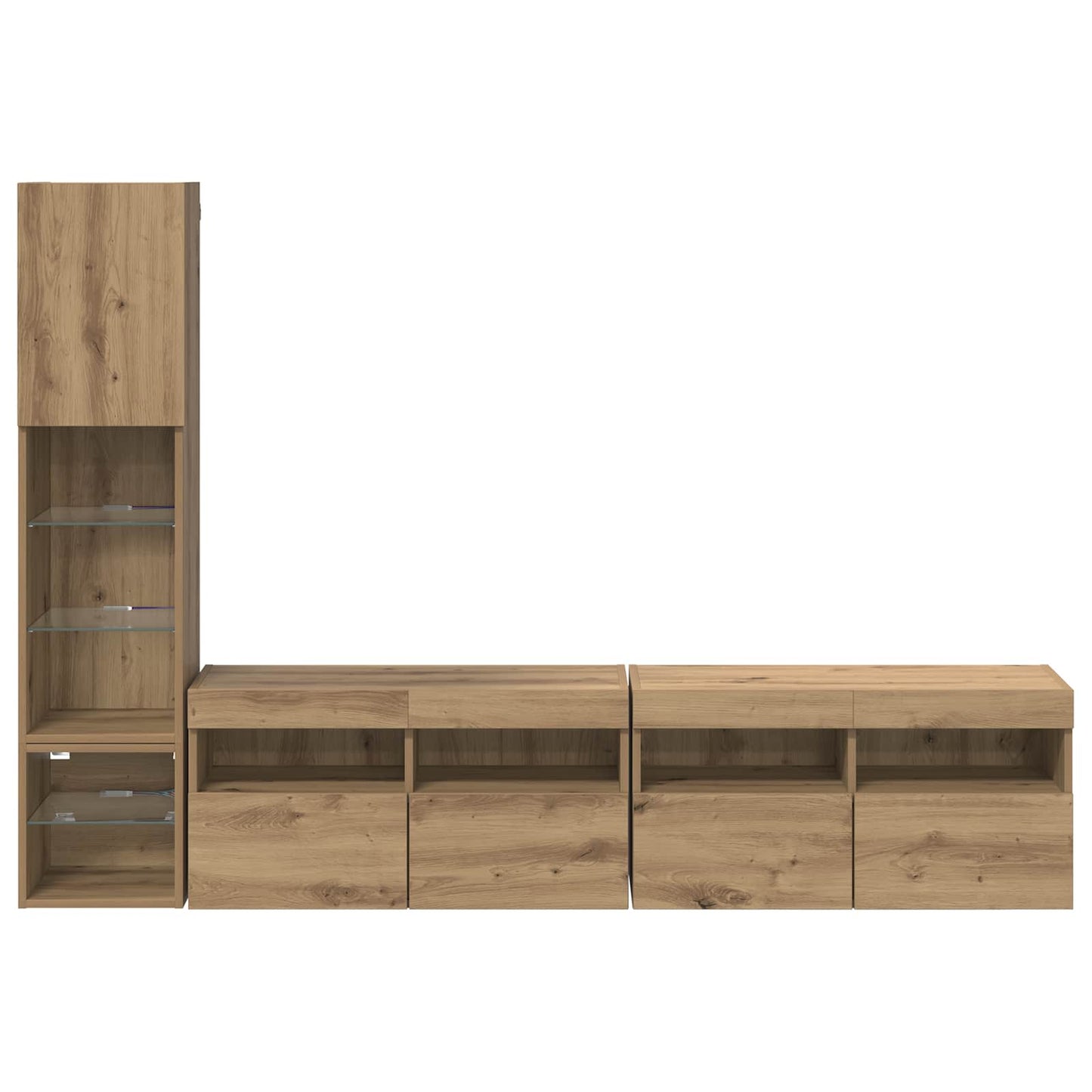 vidaXL Μονάδα Τοίχου Τηλεόρασης 4 τμχ. Artisan Oak Επεξεργασμένο Ξύλο