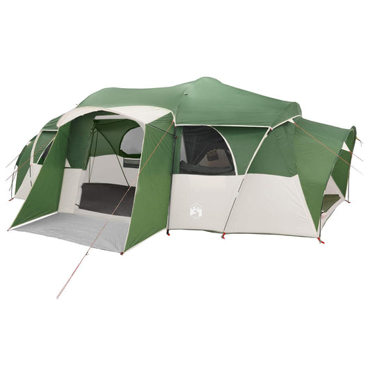 vidaXL Οικογενειακή σκηνή με κάλυμμα αντοχής στο νερό τούνελ Πράσινο