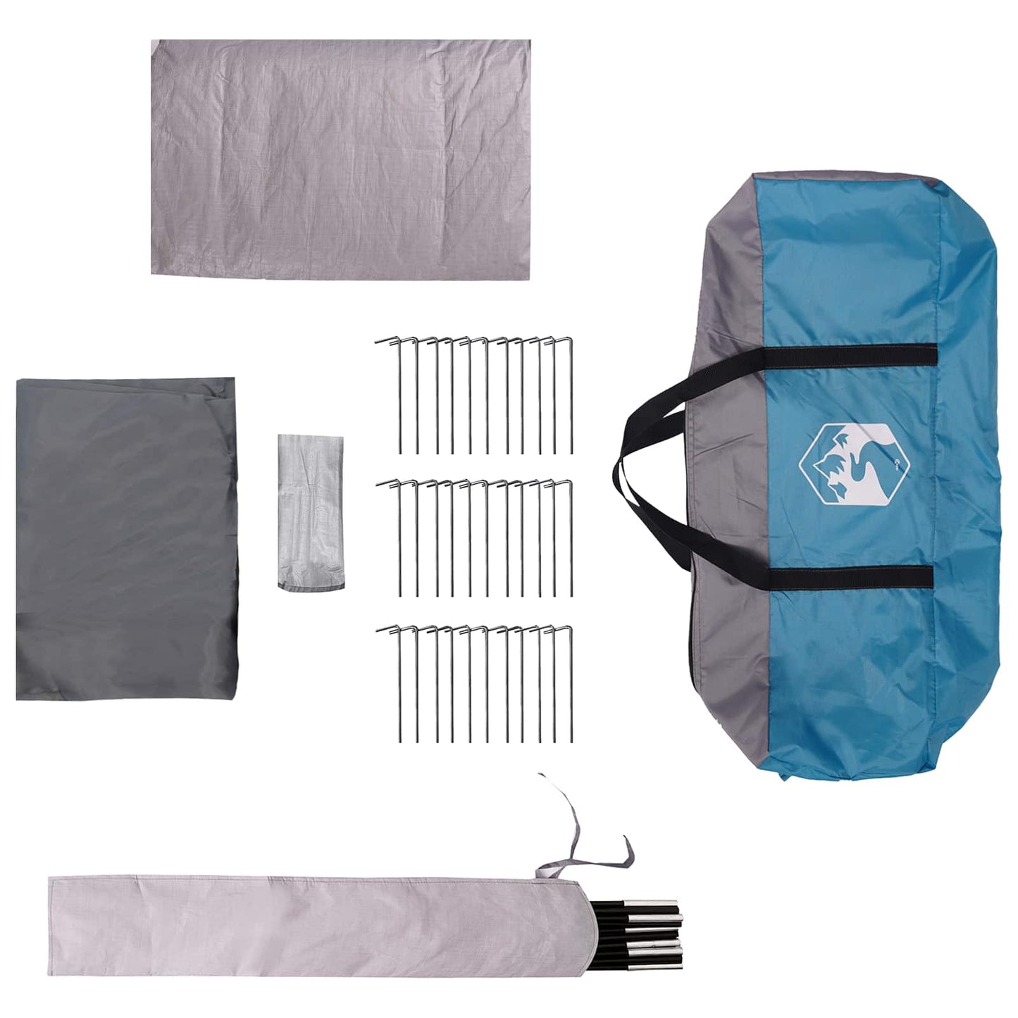 vidaXL Σκηνή τούνελ Μπλε 675 x 392 x 210 cm