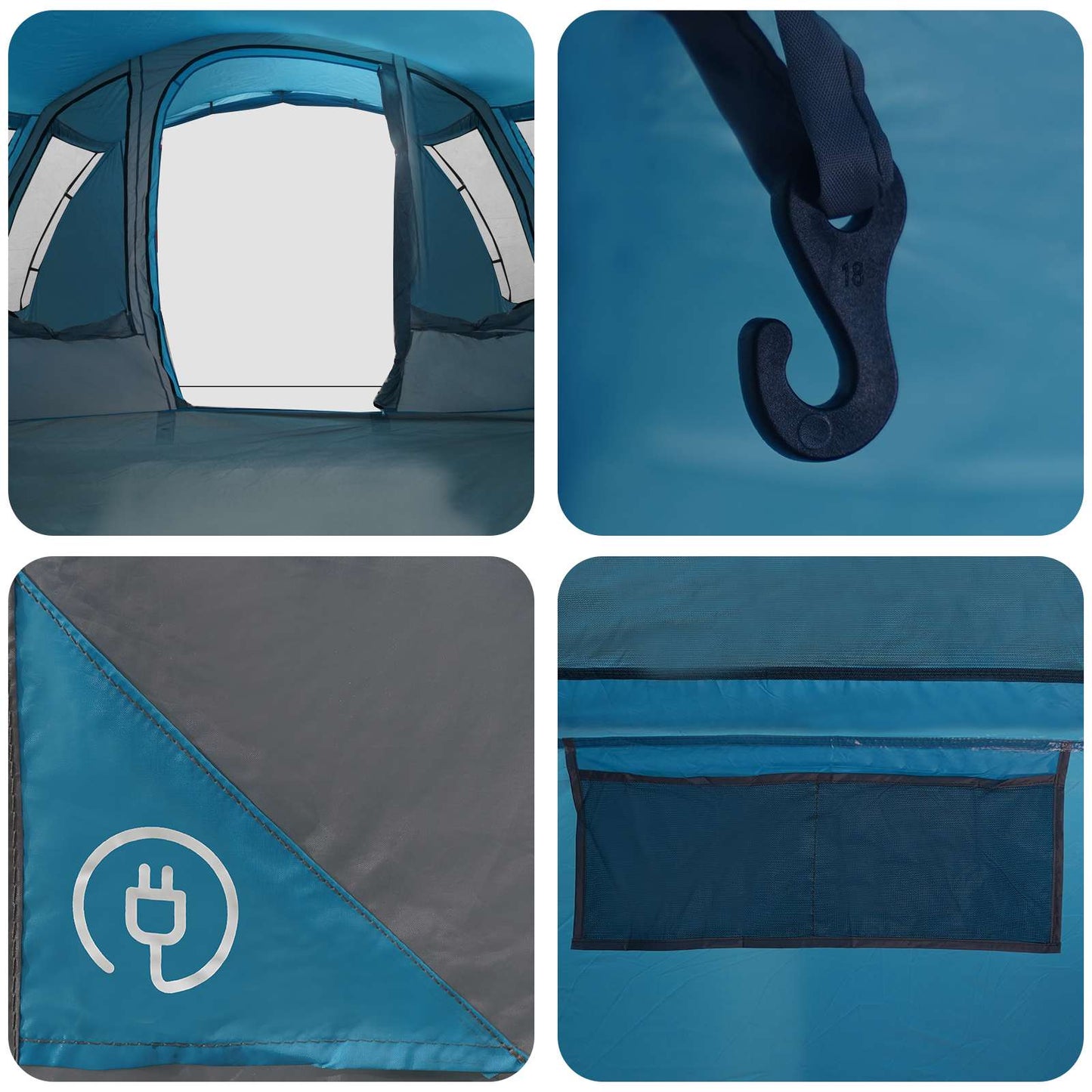 vidaXL Σκηνή τούνελ Μπλε 675 x 392 x 210 cm