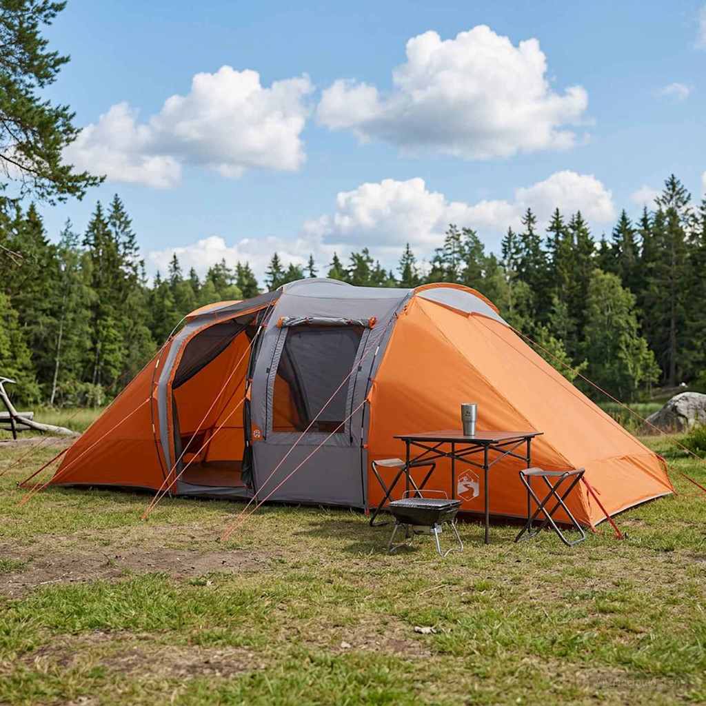 vidaXL Αυτόματη Τέντα Γκρι και Πορτοκαλί 524 x 232 x 192 εκ.