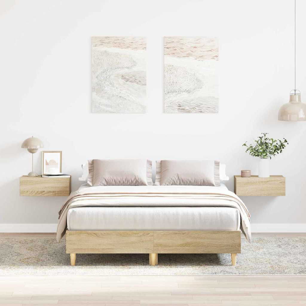 vidaXL Σκελετός Κρεβατιού Σονόμα 137 x 190 cm Επεξεργασμένο ξύλο