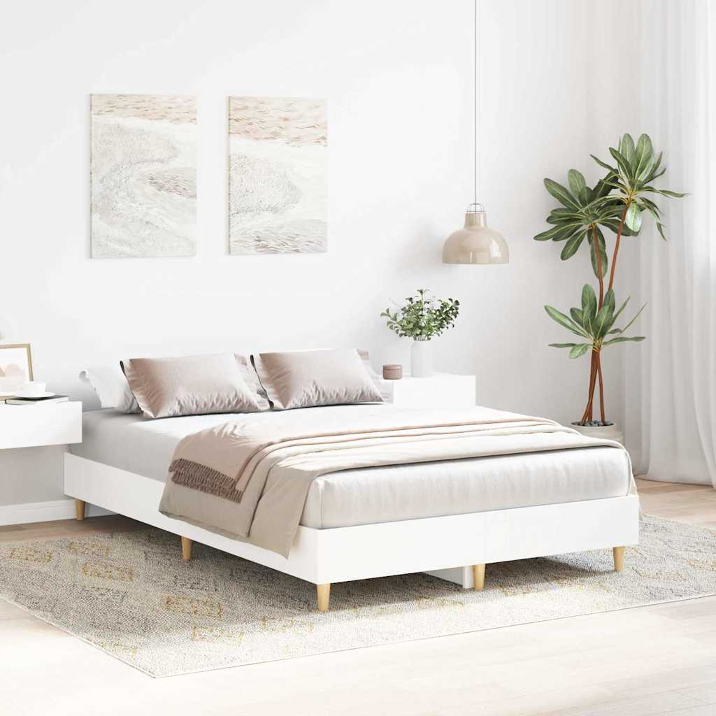 vidaXL Σκελετός Κρεβατιού Λευκό 137 x 190 cm Επεξεργασμένο ξύλο