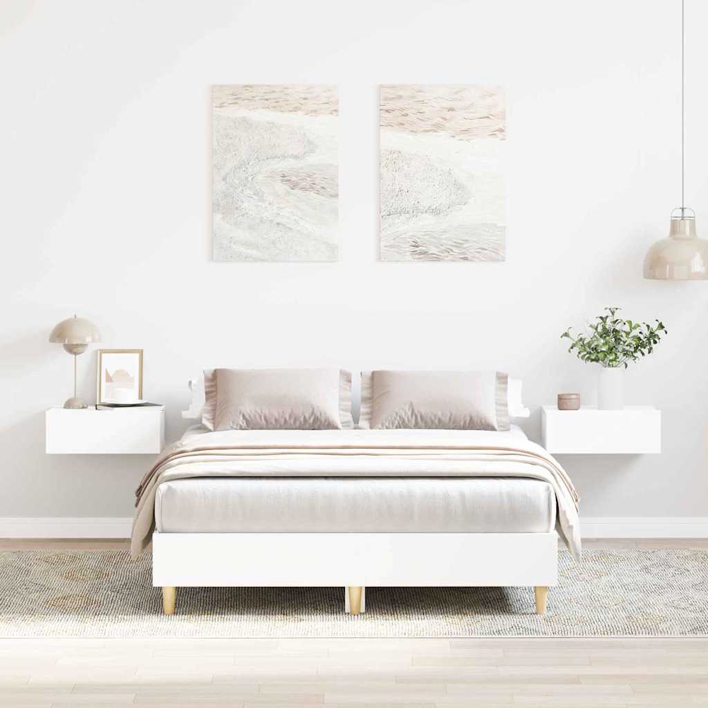 vidaXL Σκελετός Κρεβατιού Λευκό 137 x 190 cm Επεξεργασμένο ξύλο