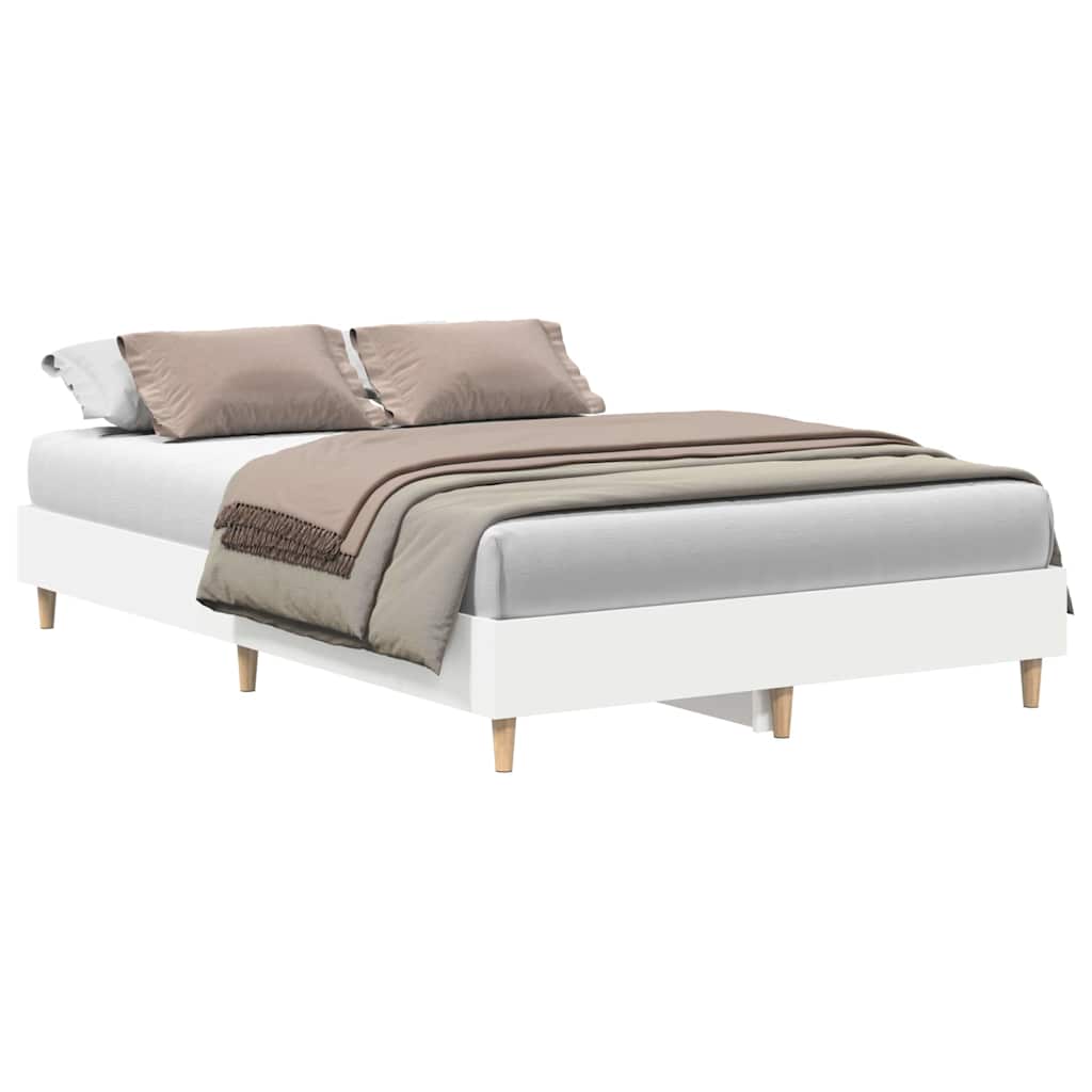 vidaXL Σκελετός Κρεβατιού Λευκό 137 x 190 cm Επεξεργασμένο ξύλο