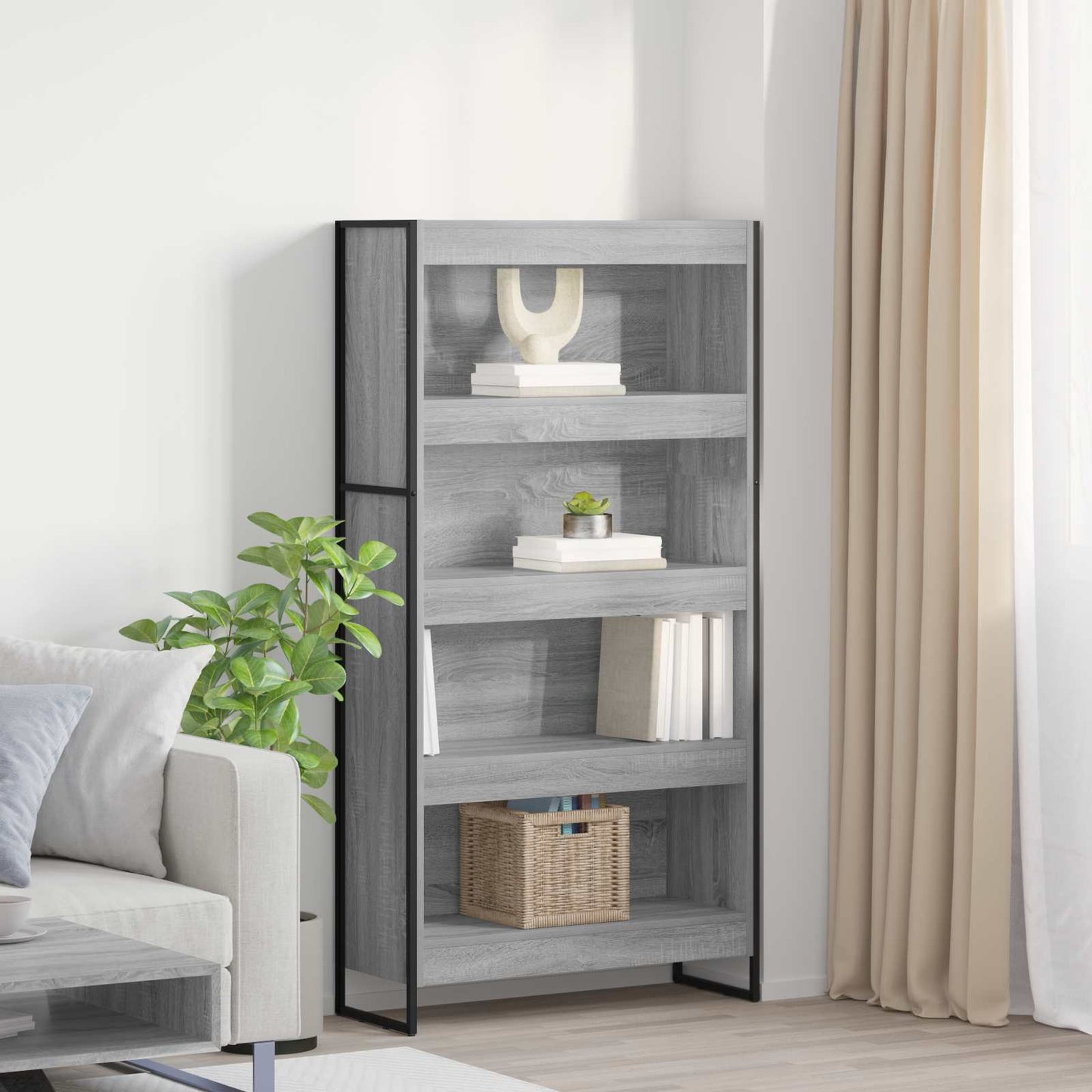 vidaXL Βιβλιοθήκη 2 pcs Γκρίζο Σονομα 80 x 30 x 155 εκ