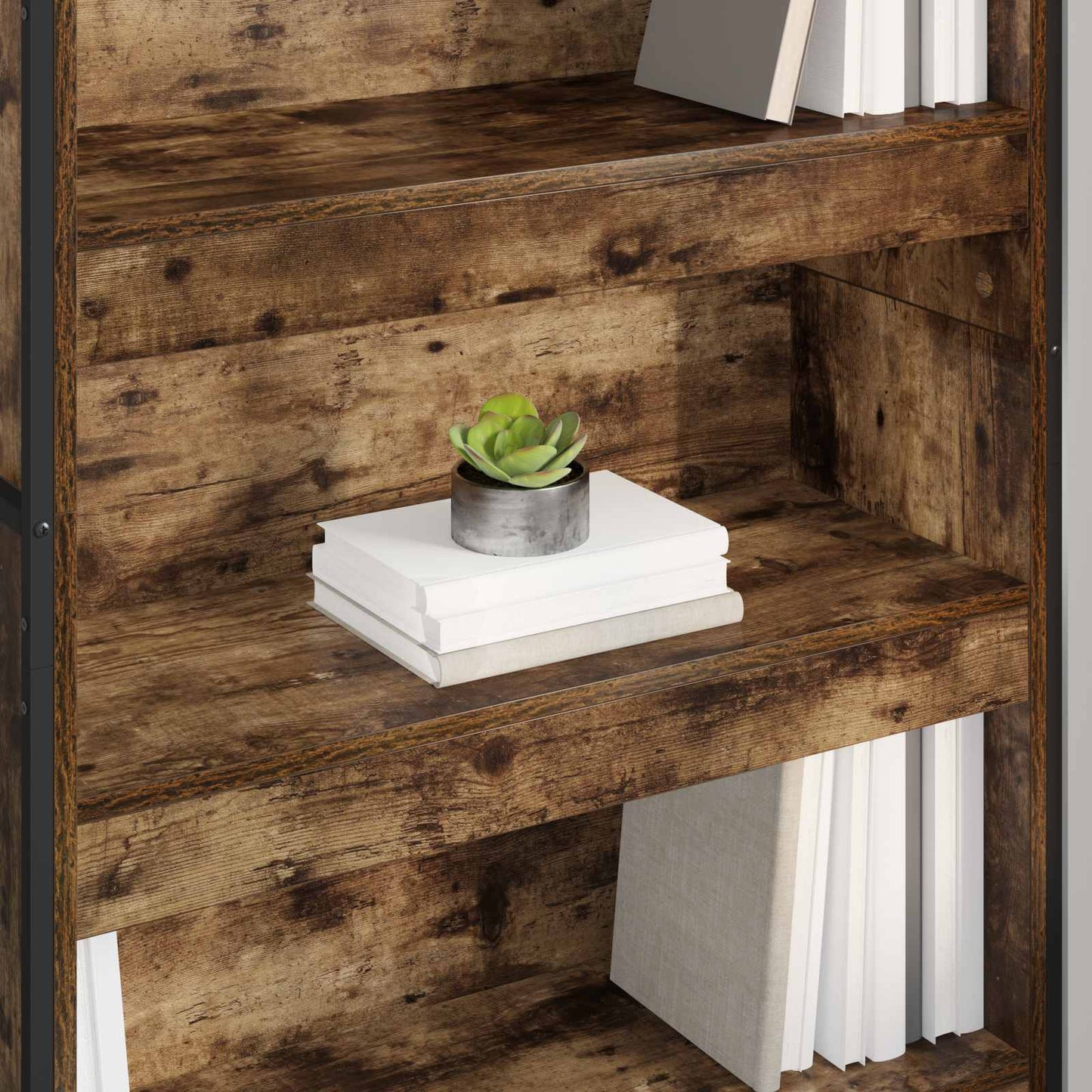 vidaXL Βιβλιοθήκη 2 pcs Καπνιστό Δρύς 80 x 30 x 155 εκ