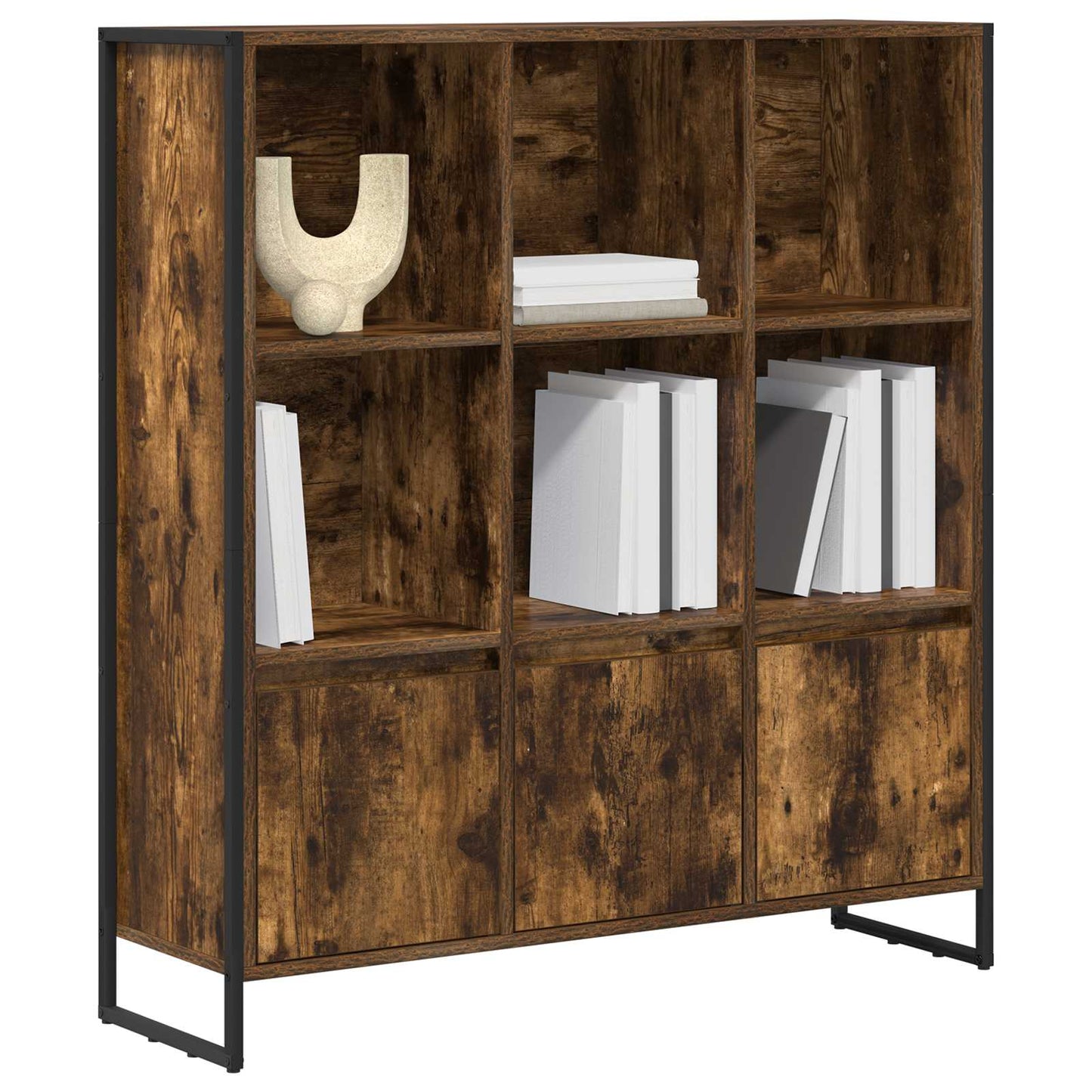 vidaXL Βιβλιοθήκη 2 pcs Καπνιστό Δρύς 99,5 x 30 x 108,5 εκ