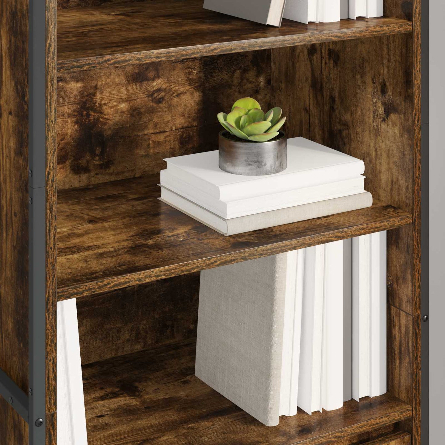 vidaXL Ψηλά Ντουλάπια 2 pcs Καπνιστό Δρύς 60 x 36 x 300 εκ.