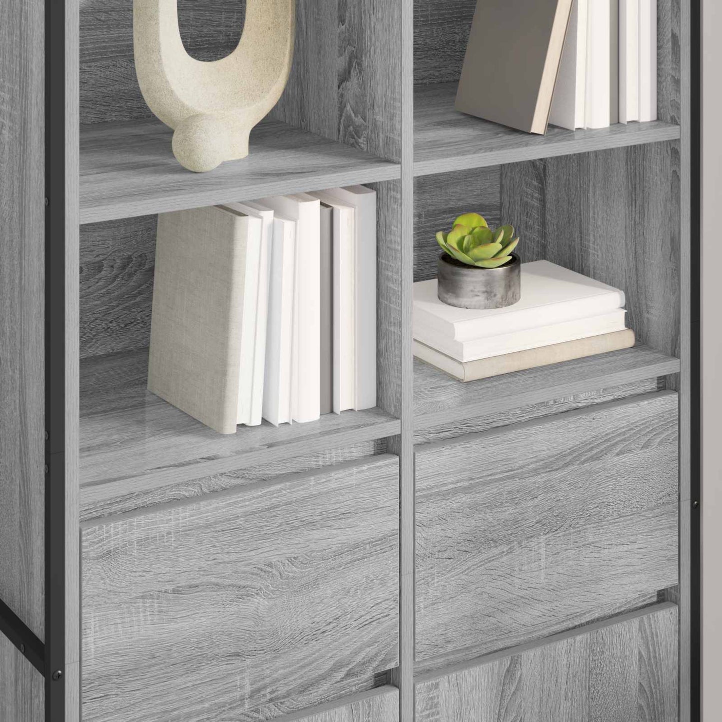 vidaXL Πλαϊνό γραφείο 2 pcs Γκρίζο Σονομα 81 x 36 x 150.5 εκ.