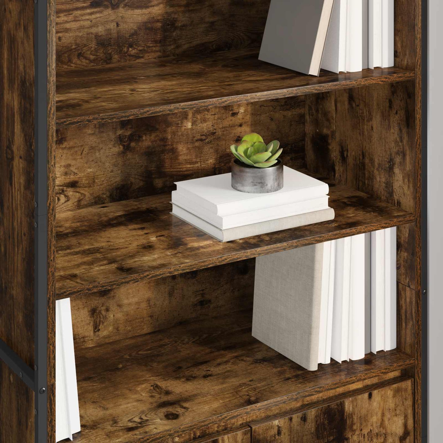 vidaXL Ψηλά Ντουλάπια 2 pcs Καπνιστό Δρύς 60 x 36 x 300 εκ.