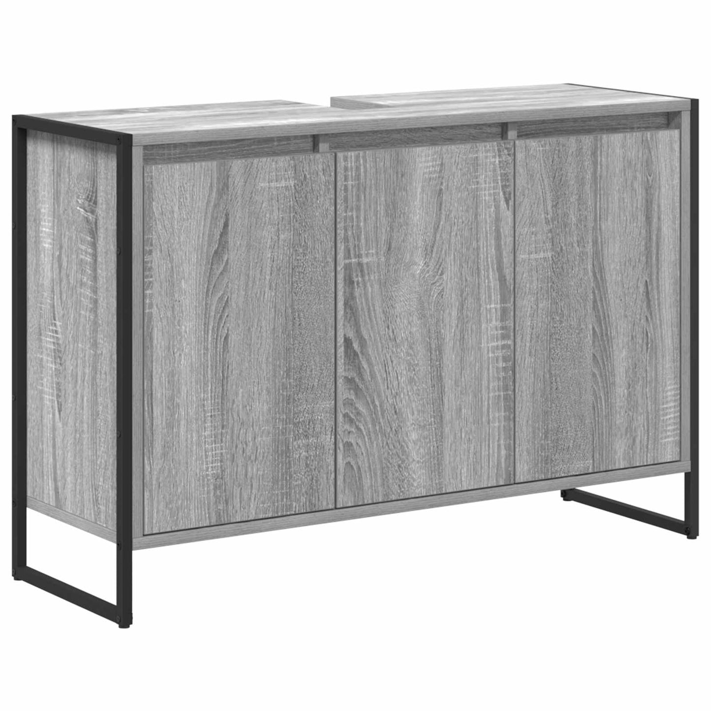 vidaXL Σετ Επίπλων Μπάνιου με συρτάρι Γκρίζο Σονομα Επεξεργασμένο ξύλο