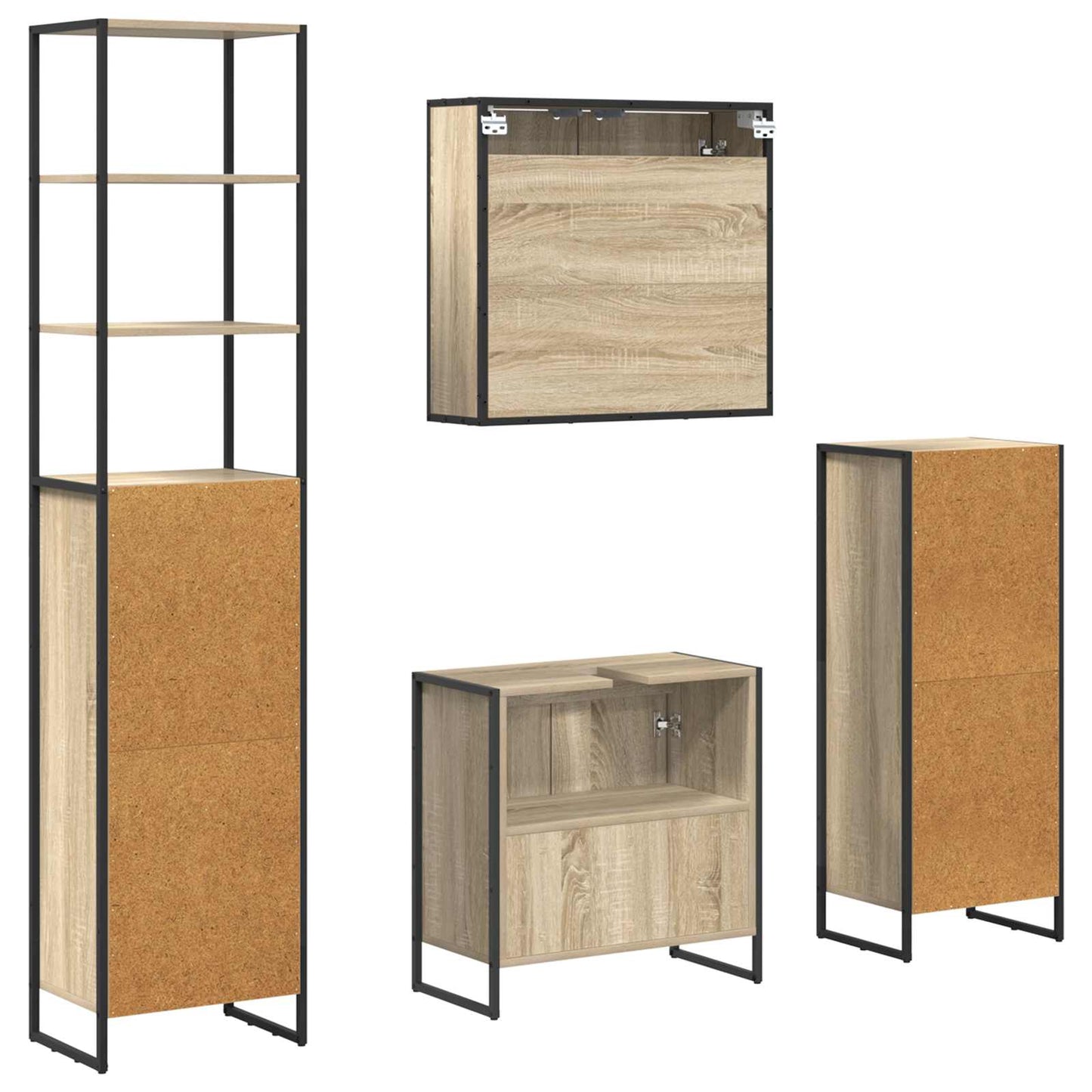 vidaXL Σετ Επίπλων Μπάνιου με συρτάρι Δρύς Sonoma Επεξεργασμένο ξύλο