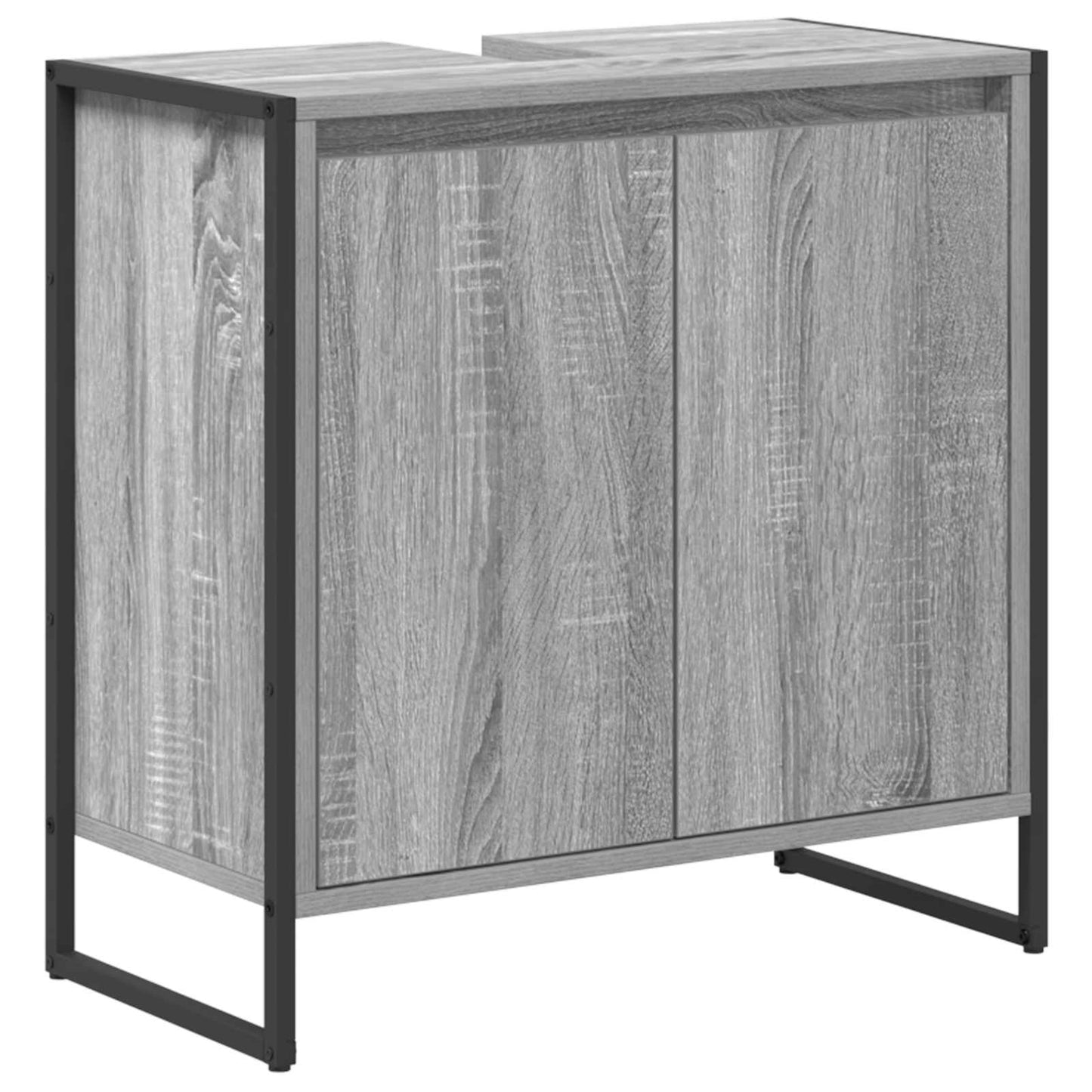 vidaXL Σετ Επίπλων Μπάνιου με συρτάρι Γκρίζο Σονομα Επεξεργασμένο ξύλο