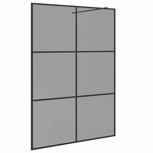 vidaXL Τοίχος Ντους Walk-in Μαύρο 140 x 195 cm σκληρυμένο γυαλί