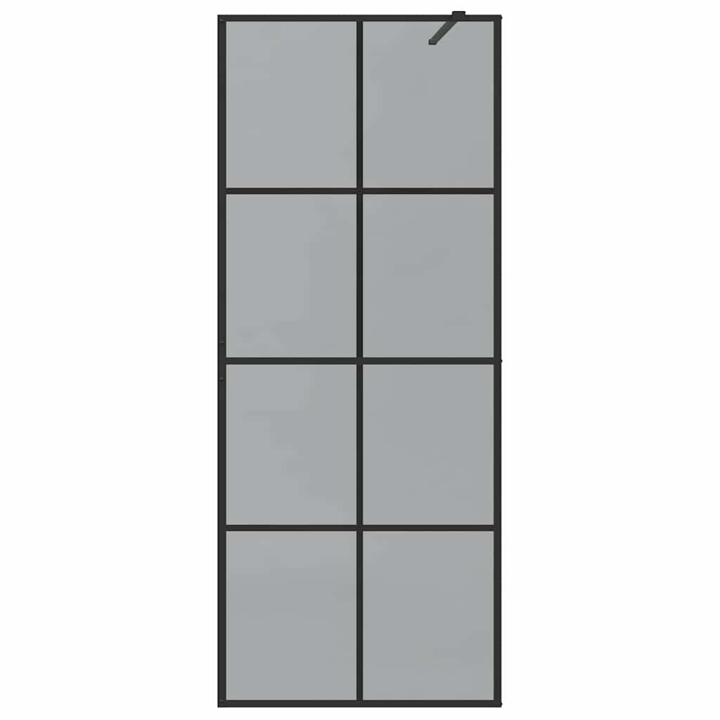 vidaXL Τοίχος Ντους Walk-in Μαύρο 80 x 195 cm σκληρυμένο γυαλί