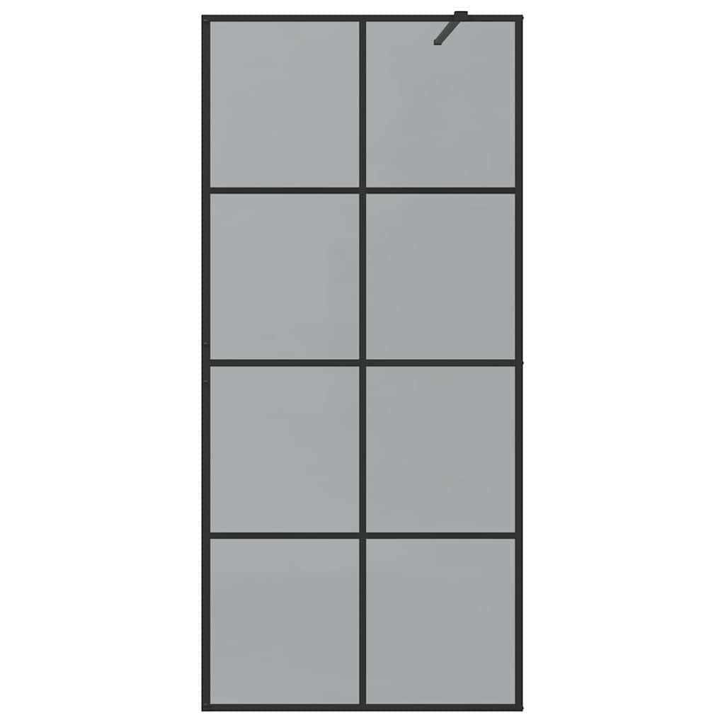 vidaXL Τοίχος Ντους Walk-in Μαύρο 90 x 195 cm σκληρυμένο γυαλί