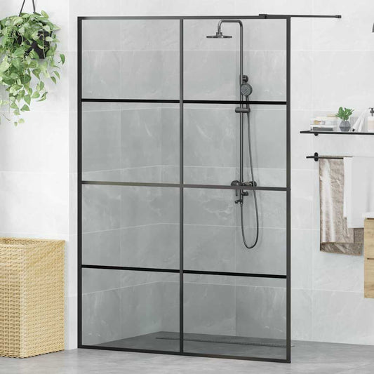 vidaXL Τοίχος Ντους Walk-in Μαύρο 140 x 195 cm σκληρυμένο γυαλί