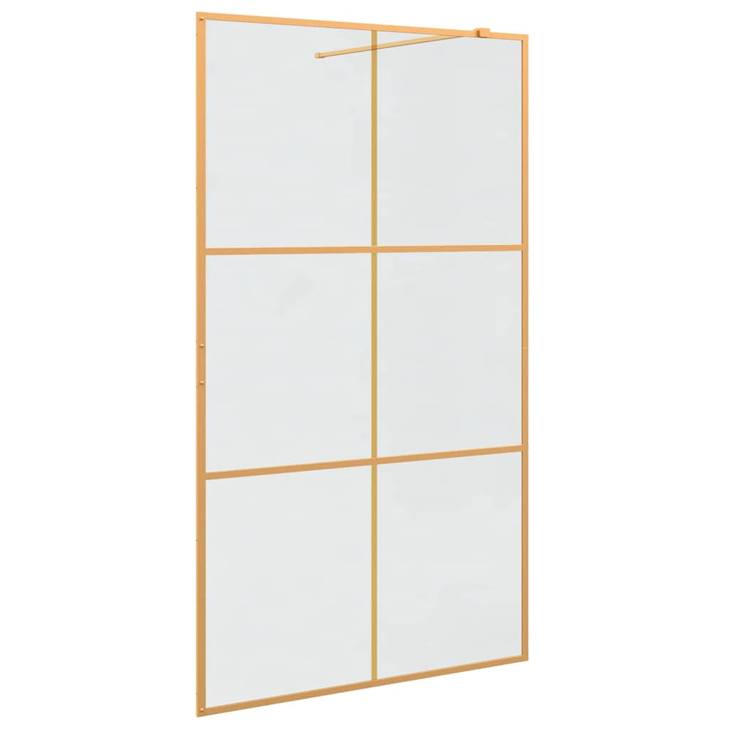 vidaXL Τοίχος Ντους Walk-in Χρυσό 115 x 195 cm σκληρυμένο γυαλί